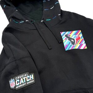 NIKE Men's Medium Black Houston Texans Crucial Catch Club Pullover Hoodie